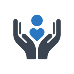 Caring Hands Heart Icon