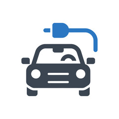 Electric Car Charging Icon
