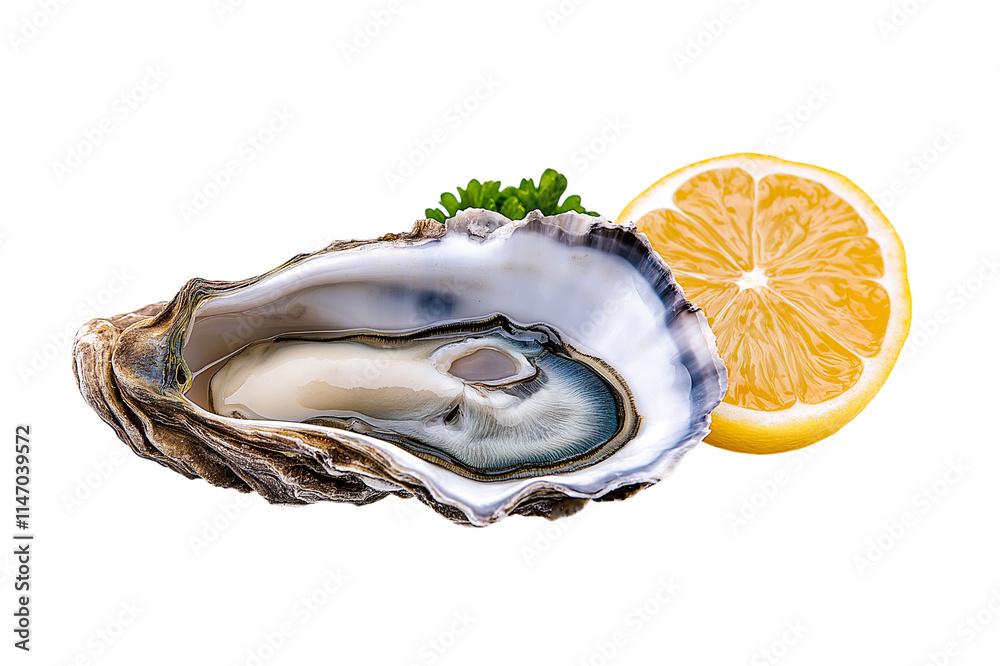 Wall mural oysters with lemon