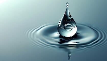 A single drop of water symbolizes the important role of water in maintaining health.