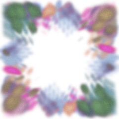 An abstract transparent psychedelic burst vignette design element overlay.