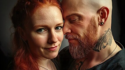 Romantic Couple with Viking-Inspired Accessories