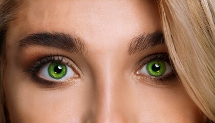 Obraz premium detail of beautiful green eyes, AI generated