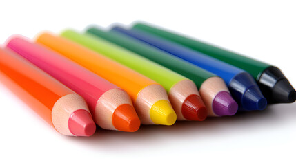 Fototapeta premium A vibrant arrangement of colored pencils lined up in a row.