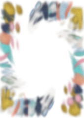 An abstract transparent psychedelic burst vignette design element overlay.