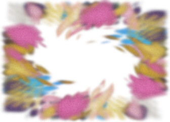 An abstract transparent psychedelic burst vignette design element overlay.