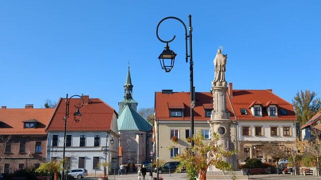 Market Square (Rynek), bugle call.  Toszek, Poland.
