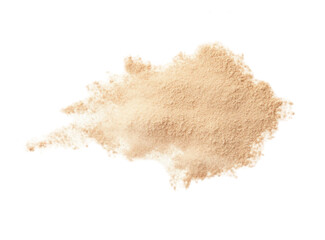 Sesame flour scatter isolated on white, top view
 - obrazy, fototapety, plakaty