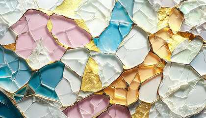 Abstract Glass Colorful Art Pattern Background 3D