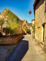 Picturesque village of St. Leon sur Vezere in the Dordogne, France.