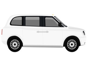 White London electric taxi cab, EV London city taxi 