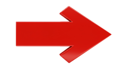 red arrow png, cutout, red arrow isolated on white