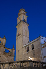 Obraz premium Walking in old part of Jerez de la Frontera, Sherry wine making town, Andalusia, Spain in summer, architectural details, Andalusian style, churches and towers