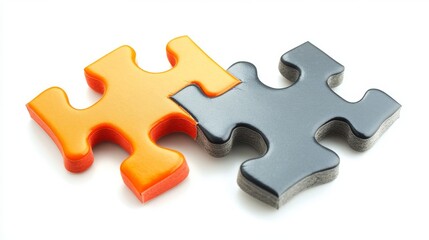 Obraz premium Business teamwork building puzzles together