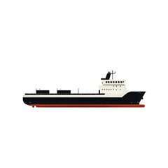 a model of a flat simplified design of a modern ship white background