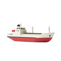 Fototapeta premium a model of a flat simplified design of a modern ship white background