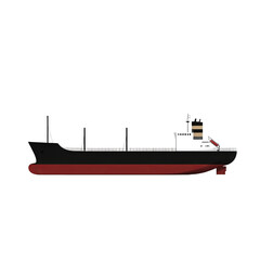 a model of a flat simplified design of a modern ship white background
