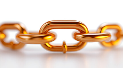 Obraz premium A close-up image of shiny orange metal links forming a chain, symbolizing strength and connection.