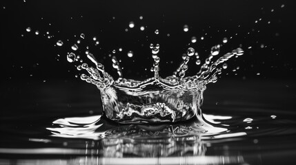Perfect Water Crown Splash with Radiating Droplets