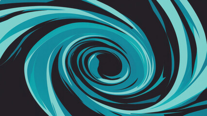 Fototapeta premium An abstract swirling vortex of turquoise and black, creating a mesmerizing sense of depth and movement.