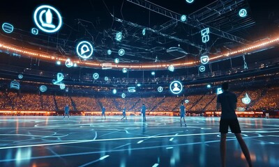 Futuristic Stadium: Digital Game Revolution - Powered by Adobe