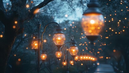 A serene outdoor meetup where glowing notifications symbolize online community interactions brought to life