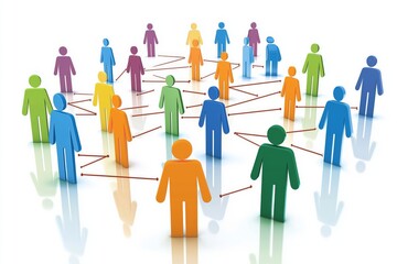 Professional social network concept, connections between people 