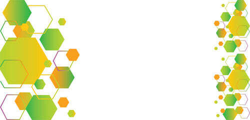 green and yellow hexagon background vector illustration isolated on white background for cover, presentation, backdrop, flyer, brochure, poster, cover, card social media advertisement banner template