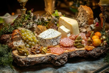 Gourmet Cheese and Charcuterie Board Display