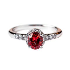 ruby diamond ring super realistic white background