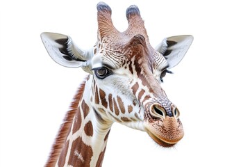 Obraz premium Majestic giraffe portrait showcasing unique patterns and gentle