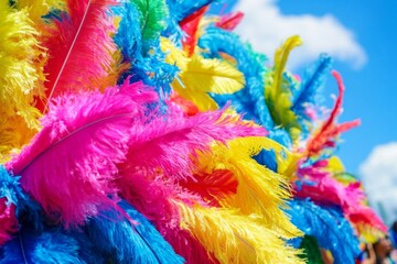 Colorful Feather Display for a Festival