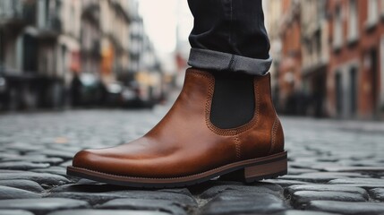 Men’s brown boot with nabuck leather.