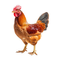 Fototapeta premium a rosy-brown male chicken white background