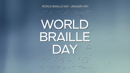 World braille day on January 4th written on abstract background with dots pattern, minimal poster, graphic design illustration wallpaper 