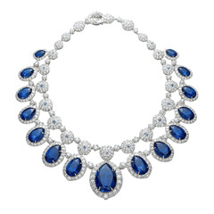 Obraz premium A sapphire necklace product sample white background