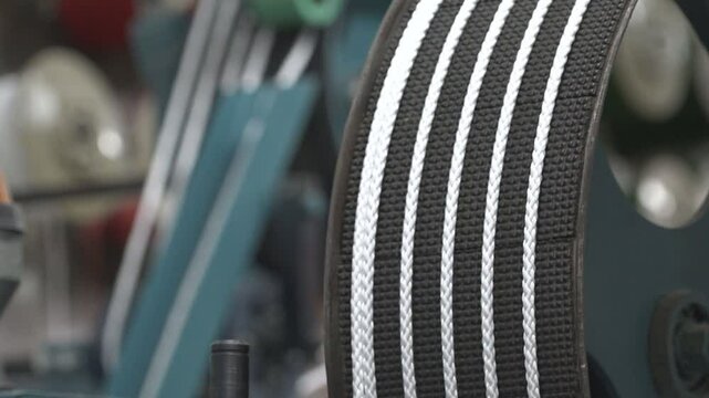 Industrial production of thread and rope and the process of winding onto large spools at the enterprise
