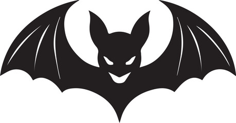 Black and White Bat logo type Silhouette Design