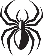 Black and White spider logo type Silhouette Design