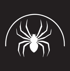 Black and White spider logo type Silhouette Design