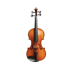 Fototapeta premium A small violin with bow centered in the image white background