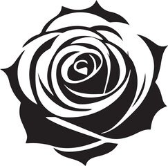 Black and White flower logo type Silhouette Design
