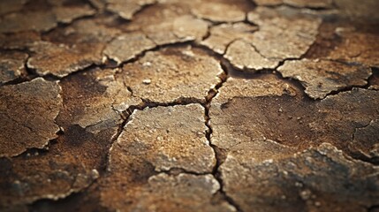 Fototapeta premium Cracked earth texture showing arid land surface