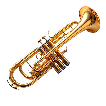 trompet music intrument white background