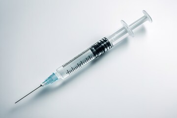 Transparent syringe with precise needle, showcasing medical accu