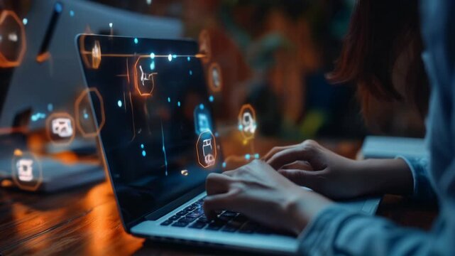 futuristic AI system seamlessly generating diverse forms of content,