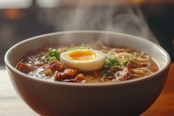 Hearty Ramen Soup with Steaming Hot Broth