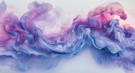 Obraz premium Vibrant swirling colors create abstract patterns in shades of purple and blue, demonstrating fluidity and