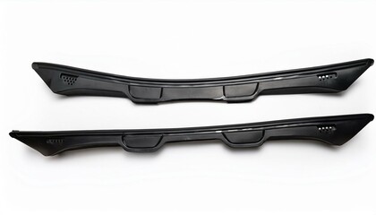 Pair of sleek, black automotive parts.  Modern design, high-quality materials.