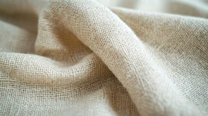 Beige Textured Fabric Soft Draped Material